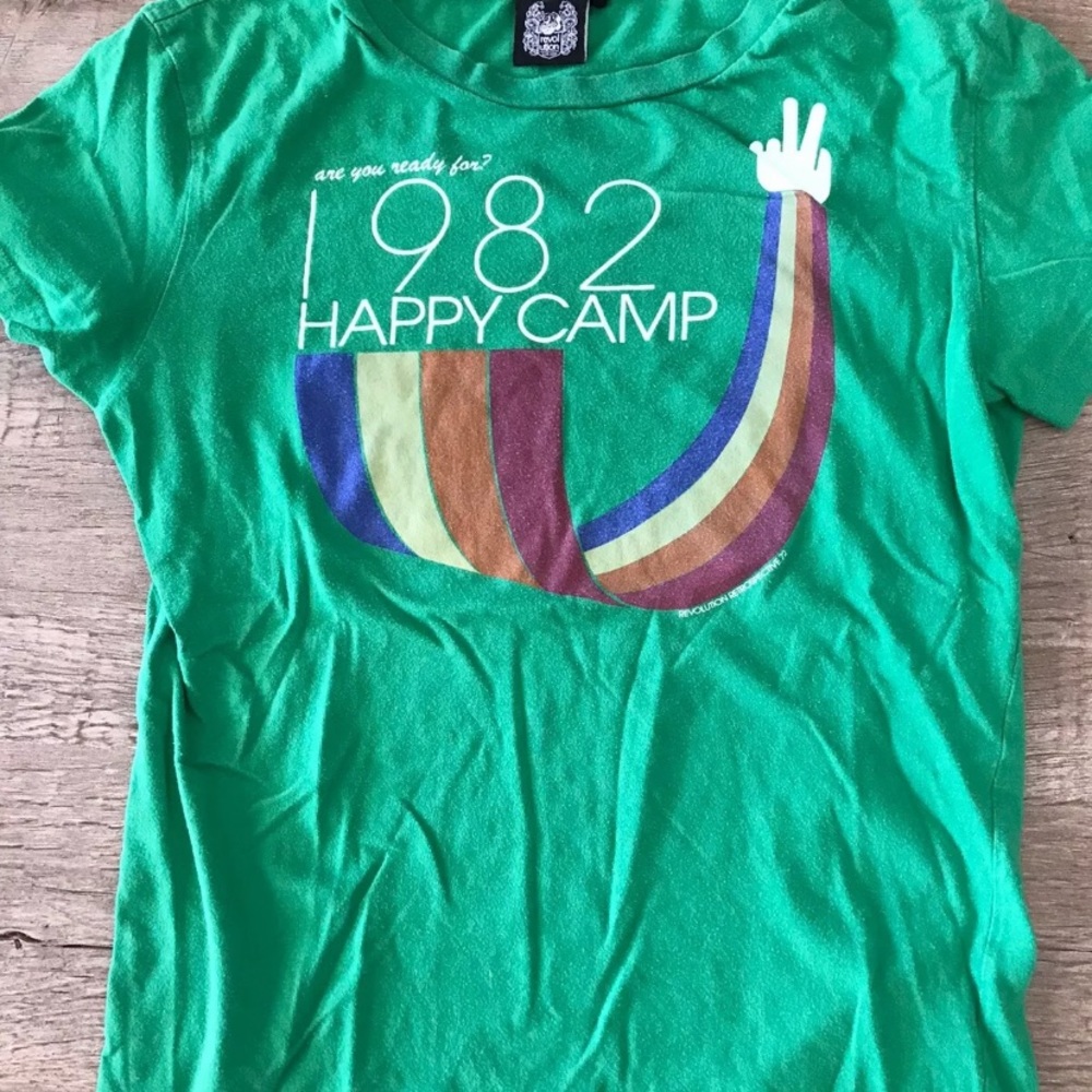 Vintage 1982 Happy Camp T Shirt Revolution Large